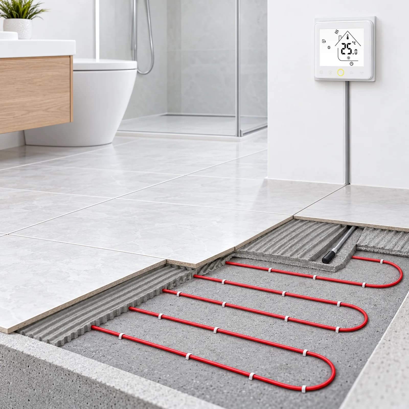 Banyo Yerden Isıtma Kablolu Sistem