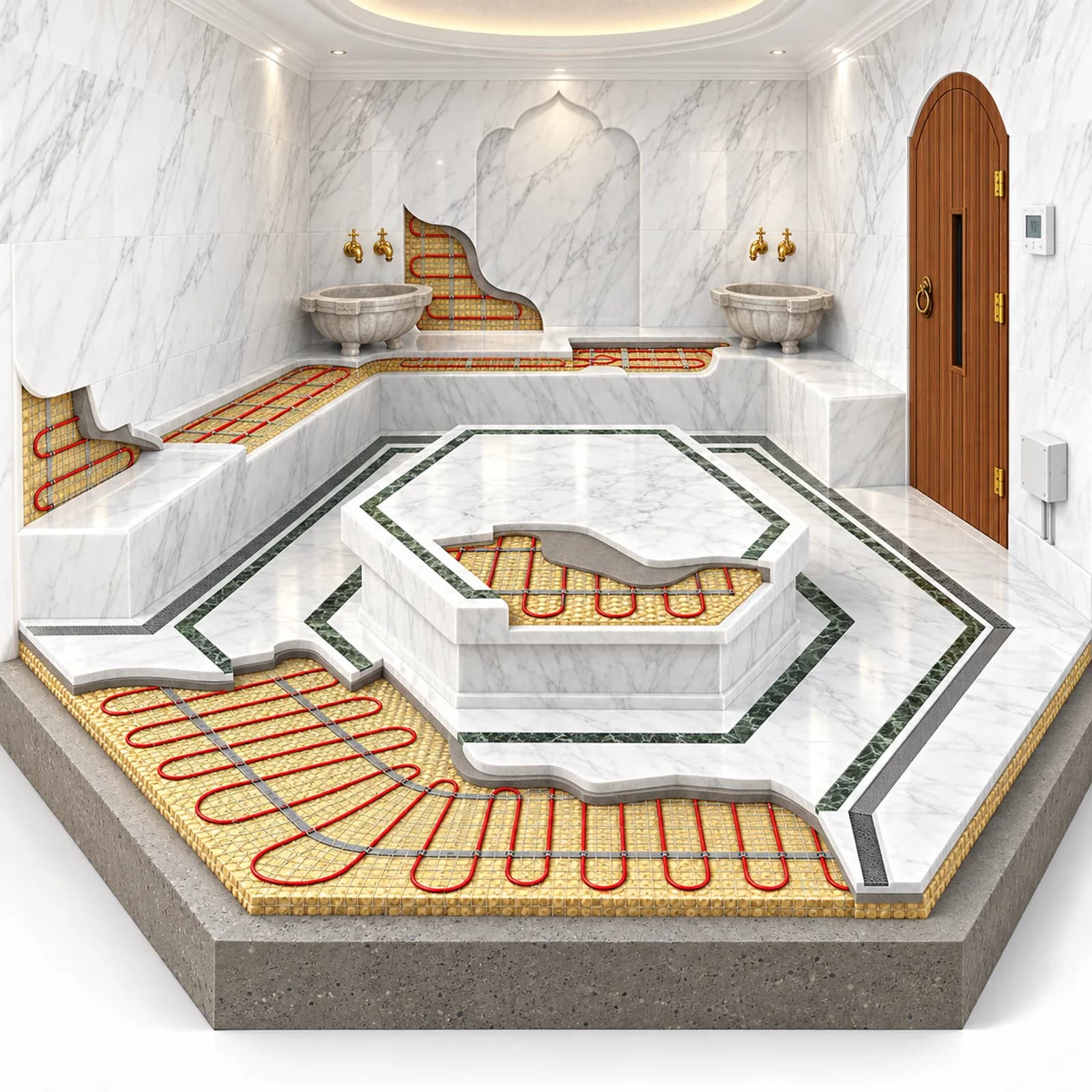 Villa Hamamı Yerden Isıtma Sistemi